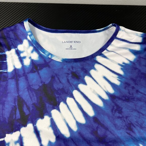Lands End Women's Rash Guard Beach Cover Up Shirt Tie-Dye Long Sleeve Size M - Picture 3 of 6